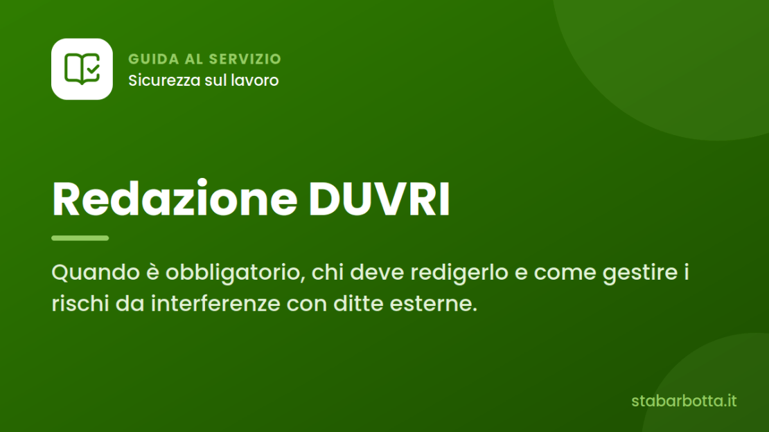 Redazione DUVRI per appalti e servizi in azienda - S.T.A. Barbotta Redazione DUVRI per appalti e servizi in azienda