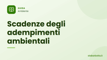 Scadenze adempimenti ambientali: calendario per le aziende